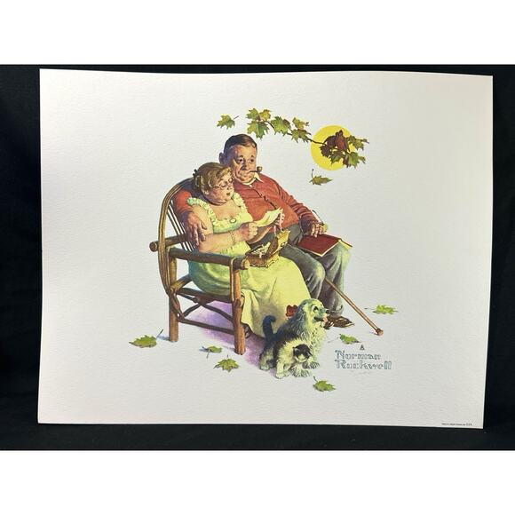 Lot of 4 Vintage Norman Rockwell Art Prints Americana Unframed 13x10 - Picture 2 of 5